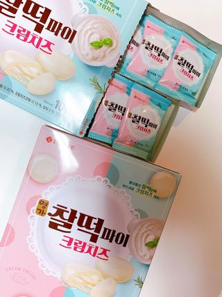 롯데제과 찰떡파이 크림치즈 — 4점을 준 리뷰어가 2021년 6월 올린 사용 사진