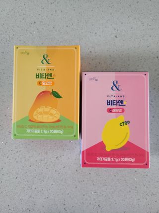 비타앤C 레몬맛, 망고맛 — 5점을 준 리뷰어가 2021년 4월 올린 사용 사진