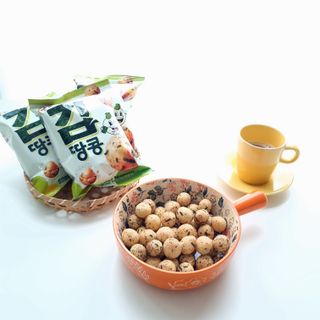 오리온 오징어땅콩의 짭짤고소 신제품, 구운김땅콩 — 5점을 준 리뷰어가 2022년 5월 올린 사용 사진