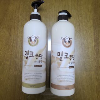 [과일나라] 대용량 밀크퐁당 바디로션+바디워시 2종 — 5점을 준 리뷰어가 2021년 10월 올린 사용 사진