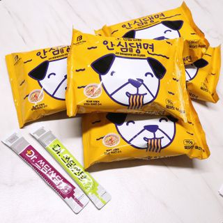 안심댕면 강아지라면 5봉지+쓰담쓰담 종합영양제 2스틱 샘플 증정 — 5점을 준 리뷰어가 2022년 8월 올린 사용 사진