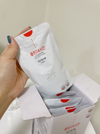 클린24시간 1BOX(5포) + 전용보틀(500ml) — 5점을 준 리뷰어가 2022년 10월 올린 사용 사진