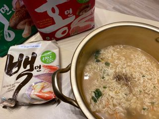 [풀무원] 자연은맛있다 정면, 백면, 홍면  세트 — 5점을 준 리뷰어가 2021년 4월 올린 사용 사진