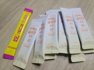 [음료수 대신 가능!]  빠르게 흡수되는 아임오 타먹는 콜라겐 1박스 — 5점을 준 리뷰어가 2023년 4월 올린 사용 사진
