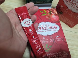 서울에프엔비 콜라스틴 3종 뷰티젤리스틱 45입 [ABC핏 15입 /  석류핏 15입 / 청스피루리나 15입] — 5점을 준 리뷰어가 2021년 9월 올린 사용 사진