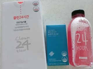 클린24시간 1BOX(5포) + 전용보틀(500ml) — 5점을 준 리뷰어가 2023년 6월 올린 사용 사진
