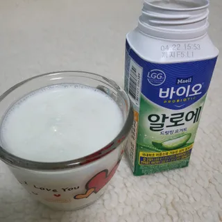 LIVE 매일바이오 알로에 드링킹 요거트 — 5점을 준 리뷰어가 2022년 4월 올린 사용 사진