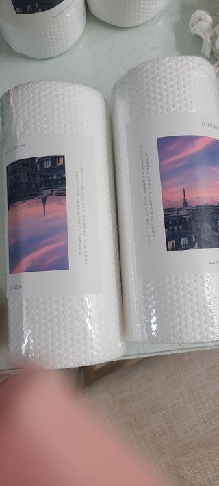 부직포나라 중금속유해물질ZERO 뜯어쓰는 주방 일회용수세미 60매 2매 — 5점을 준 리뷰어가 2022년 11월 올린 사용 사진