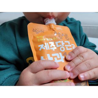 탐라원 건강 어린이 주스, 생생한 주스 3종 - 유기 감귤 주스, 당근과 사과 주스, 감귤 주스 — 5점을 준 리뷰어가 2021년 10월 올린 사용 사진