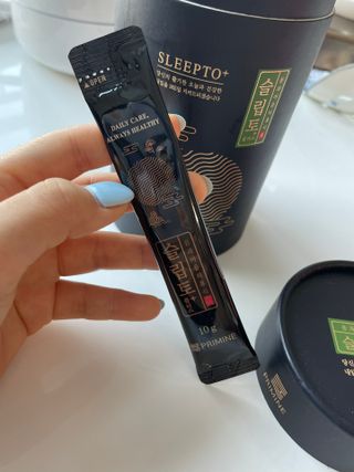 프리마인 자체 기업부설 연구소에서 찾아낸 건강한 수면의 비밀.  슬립토 플러스 30포 — 4점을 준 리뷰어가 2023년 3월 올린 사용 사진