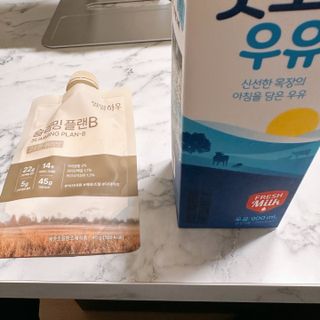 일일하우 슬리밍 플랜B 고소한 귀리맛, 진한 카카오맛 (체중조절식) — 5점을 준 리뷰어가 2023년 8월 올린 사용 사진