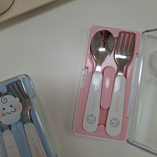 유비맘 스푼포크 케이스 세트 1+1 _컬러랜덤 발송 — 5점을 준 리뷰어가 2021년 2월 올린 사용 사진