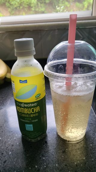 더그레잇티 콤부차 [매일유업] 더그레잇티 44kcal 콤부차 300ml *12개입 (오리지널 6개+베리리치 6개) — 4점을 준 리뷰어가 2023년 7월 올린 사용 사진
