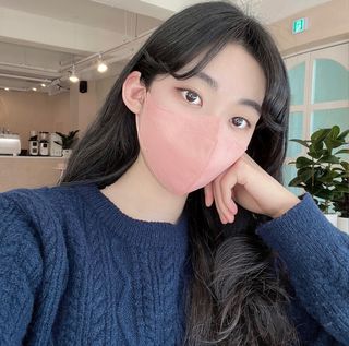 애니가드 셋업마스크 4컬러 각 10매입 [크리미베이지, 캐시미어로즈, 초콜렛브라운, 미드나잇네이비] — 5점을 준 리뷰어가 2022년 2월 올린 사용 사진
