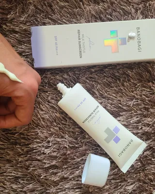 바노바기 코스메틱 바노바기 밀크씨슬 리페어 시카 선스크린 플러스 50ml — 5점을 준 리뷰어가 2023년 3월 올린 사용 사진