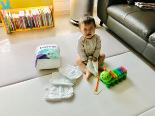 오브맘 밤 프리미엄 아기 기저귀 팬티형 밴드형 — 4.5점을 준 리뷰어가 2021년 1월 올린 사용 사진