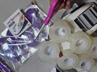 3M 스카치 어린이 양손 가위 블루/핑크색상 + 어린이 양면테이프 — 5점을 준 리뷰어가 2024년 3월 올린 사용 사진