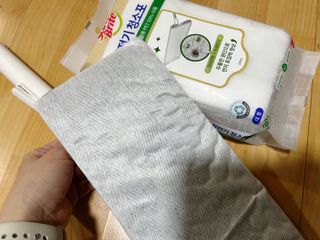 3M 스카치브라이트 재활용 PET 정전기청소포 대형 30매 (막대걸레 증정) — 5점을 준 리뷰어가 2023년 5월 올린 사용 사진
