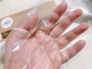 노플(NOPL) 노플 친환경 바이오 산화 생분해  항균 일회용 위생 비닐장갑 100매 + 지퍼백 소형, 대형 — 5점을 준 리뷰어가 2021년 9월 올린 사용 사진