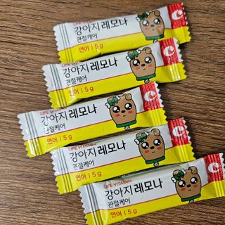 [레모나] 강아지 레모나 강아직 영양 간식 4종 택 1 — 5점을 준 리뷰어가 2024년 1월 올린 사용 사진