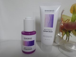 바노바기 코스메틱 바노바기 밀크 씨슬 리페어 세럼 30ml & 크림 50ml — 4.5점을 준 리뷰어가 2024년 6월 올린 사용 사진