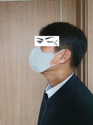 케이퓨리 귀편한 숨쉬기편한 새부리형 항균 구리마스크 대형 — 4점을 준 리뷰어가 2022년 11월 올린 사용 사진