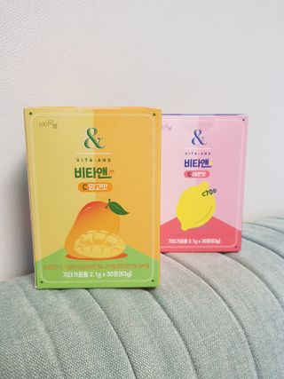 비타앤C 레몬맛, 망고맛 — 5점을 준 리뷰어가 2021년 5월 올린 사용 사진