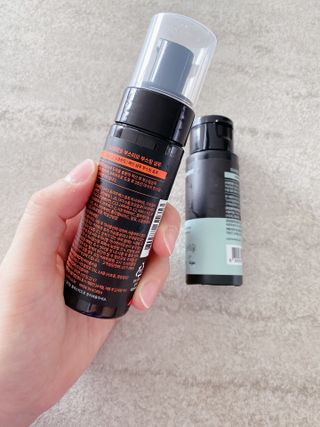 코스모먼트 부스티모 부스팅샴푸60ml + 비듬세정 진정샴푸50ml — 5점을 준 리뷰어가 2022년 1월 올린 사용 사진