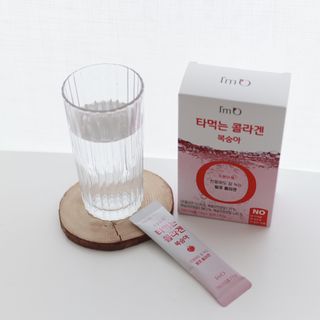 [음료수 대신 가능!]  빠르게 흡수되는 아임오 타먹는 콜라겐 1박스 — 5점을 준 리뷰어가 2023년 4월 올린 사용 사진