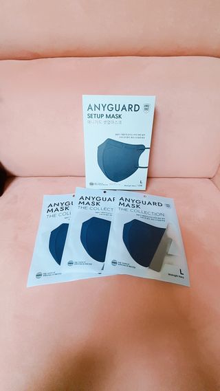 애니가드 셋업마스크 4컬러 각 10매입 [크리미베이지, 캐시미어로즈, 초콜렛브라운, 미드나잇네이비] — 5점을 준 리뷰어가 2022년 2월 올린 사용 사진