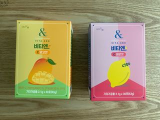 비타앤C 레몬맛, 망고맛 — 5점을 준 리뷰어가 2021년 4월 올린 사용 사진