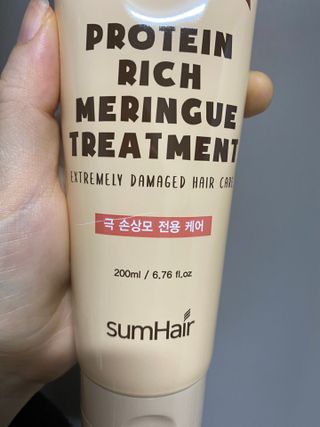 썸헤어 / SUMHAIR 썸헤어 프로틴 리치 머랭 트리트먼트 극손상모 전용 케어 — 4.5점을 준 리뷰어가 2021년 4월 올린 사용 사진