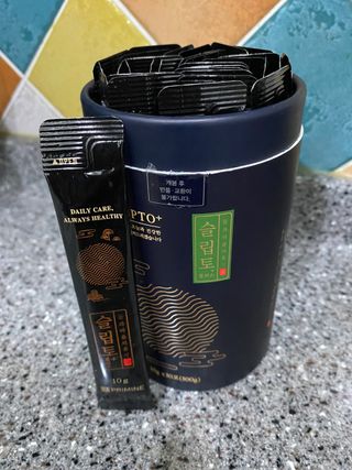 프리마인 자체 기업부설 연구소에서 찾아낸 건강한 수면의 비밀.  슬립토 플러스 30포 — 4.5점을 준 리뷰어가 2021년 10월 올린 사용 사진