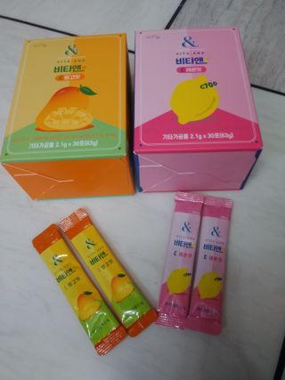 비타앤C 레몬맛, 망고맛 — 5점을 준 리뷰어가 2021년 4월 올린 사용 사진
