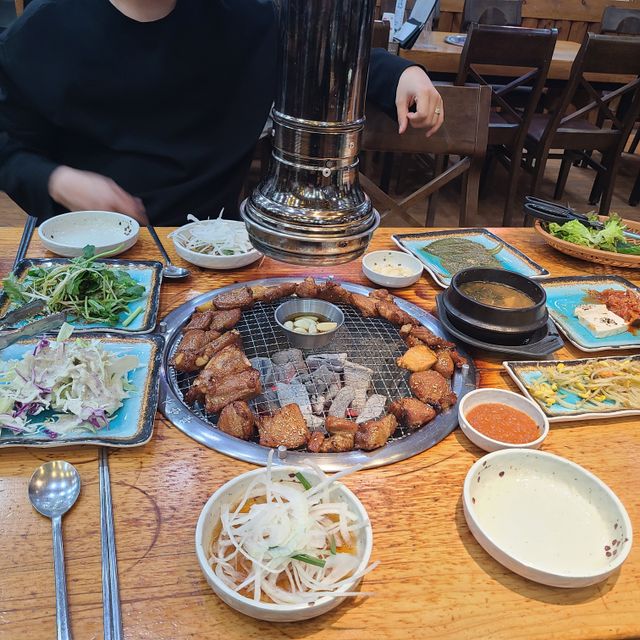 [산성골] 돼지갈비 2인 + 냉면 세트 리뷰 사진