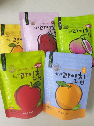 아비삭과일칩 5종 /딸기,사과,배,귤,무화과 5종 — 1점을 준 리뷰어가 2021년 4월 올린 사용 사진