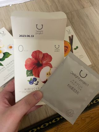 딜라이트 프로젝트 블렌딩티 우엉호박티, 히비후르츠티, 쟈스민캐모티 — 5점을 준 리뷰어가 2021년 7월 올린 사용 사진