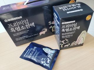 참앤들황토농원 국내산 흑염소를 정성스럽게 담은, 프리미엄 흑염소 진액 70ml x 30포 1박스 — 5점을 준 리뷰어가 2023년 1월 올린 사용 사진