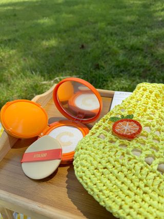 광동생활건강 MF[광동] 비타500✨주름개선·미백·SPF50+🌞퍼펙트쉴드 빅 선쿠션 본품 — 5점을 준 리뷰어가 2024년 5월 올린 사용 사진