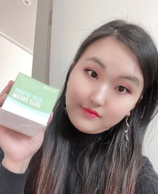 김정문알로에 큐어 큐어 알로에 리프레쉬 젤리 세럼, 큐어 알로에 하이드로 젤리 크림 — 5점을 준 리뷰어가 2021년 2월 올린 사용 사진