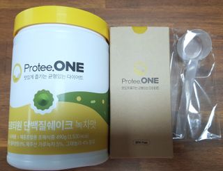 프로티원 단백질쉐이크 녹차맛 2주분 1통+보틀 — 5점을 준 리뷰어가 2021년 5월 올린 사용 사진
