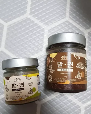 진테이블 발.견 스프레드  오리지널믹스 90g + 카카오스윗믹스 90g 2종 세트 — 3점을 준 리뷰어가 2022년 8월 올린 사용 사진