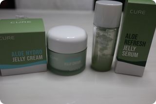 김정문알로에 큐어 큐어 알로에 리프레쉬 젤리 세럼, 큐어 알로에 하이드로 젤리 크림 — 5점을 준 리뷰어가 2021년 2월 올린 사용 사진