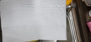 부직포나라 중금속유해물질ZERO 뜯어쓰는 주방 일회용수세미 60매 2매 — 3점을 준 리뷰어가 2022년 9월 올린 사용 사진