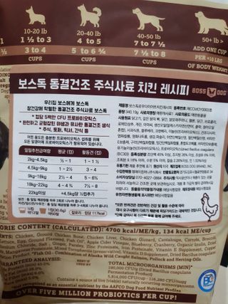 [보장균수500만] 건강한장 프로젝트 강아지사료 보스독 프로바이오틱스 340.19g 2종 — 5점을 준 리뷰어가 2021년 1월 올린 사용 사진