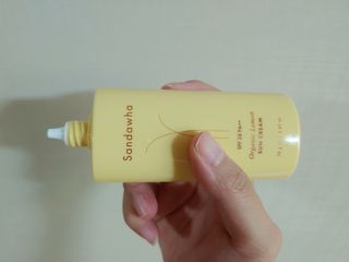 스킨큐어 산다화 유기농 레몬썬크림 — 5점을 준 리뷰어가 2021년 7월 올린 사용 사진