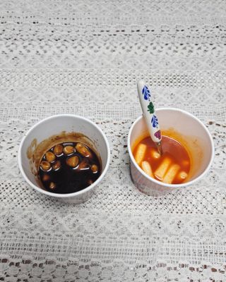 유비쿡 컵떡볶이 매운컵떡볶이2개/ 짜장컵떡볶이 2개  총 4개세트 — 5점을 준 리뷰어가 2021년 5월 올린 사용 사진