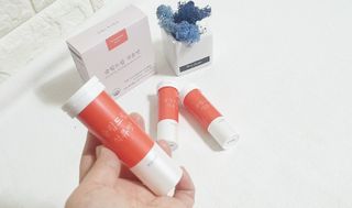 [슬림드랍 석류맛] 건기식 다이어트 보조제 겸 비타민 — 5점을 준 리뷰어가 2022년 1월 올린 사용 사진