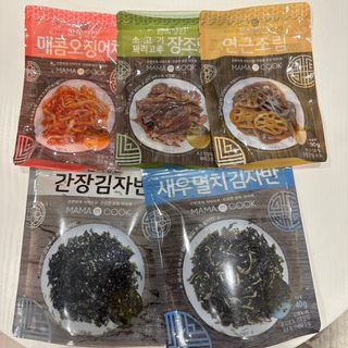하나마이 [마마쿡] 전 청와대 천상현 셰프의 밑반찬  5종세트(소고기 장조림+연근조림+진미채+간장김자반+새우김자반) — 5점을 준 리뷰어가 2023년 4월 올린 사용 사진