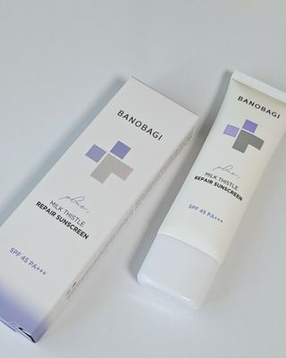 바노바기 코스메틱 바노바기 밀크씨슬 리페어 시카 선스크린 플러스 50ml — 4점을 준 리뷰어가 2023년 2월 올린 사용 사진